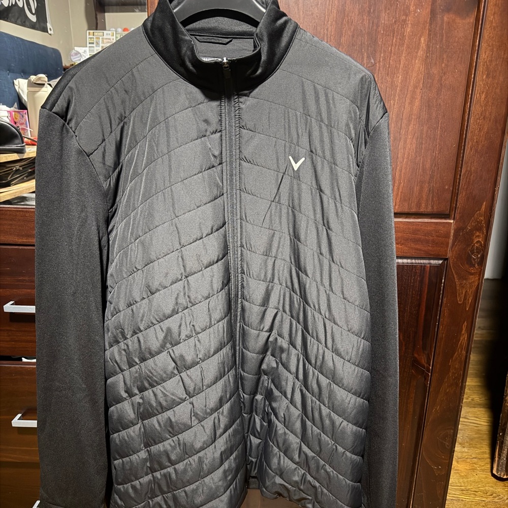 Men's Black Quilted Golf Jacket